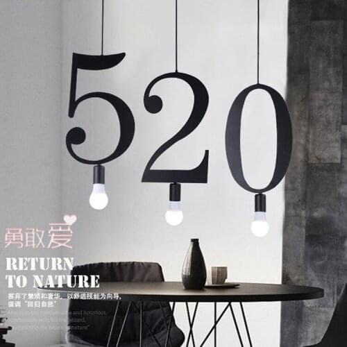 E27 Creative Black Led Pendant Lamp Music Note Iron Hanging Lamp for Bar Restaurant clothing store bedroom Pendant Light Lampen