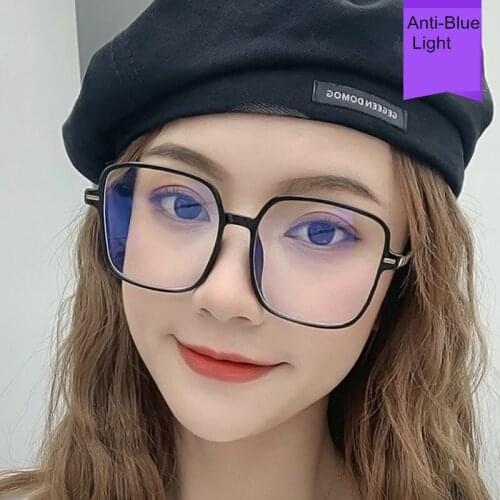 Fashion Square Anti-blue Light Women Eyeglasses Oversized Plastic Glasses Frame Classic Men Optics Computer Eye Glasses