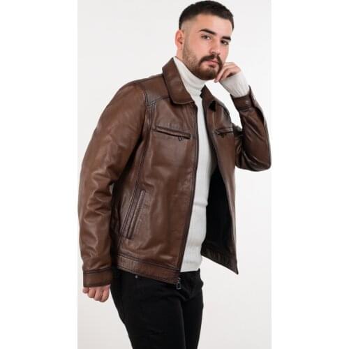 Mens Classic Casual Genuine Leather Jacket Quality Men Flight Clothes Leather Coat Moto Biker Natural Sheepskin Bomber 2021
