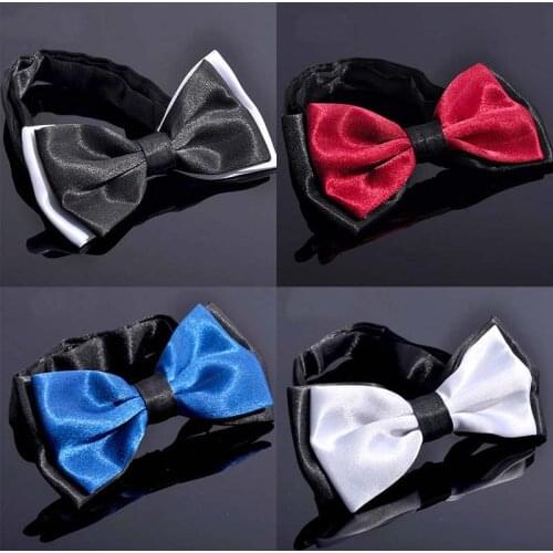 Wedding Party Dress Clip-on Fancy Pre-Tied Smart Prom Mens Adjustable Bow Tie Satin Necktie Plain Formal Womens