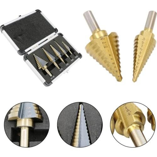 HSS Dril set Bits Titanium Cobalt Multiple Hole Cut 50 Sizes Cone Step Drill Bit Set Kit Tools for steel aluminum Brass Cutter