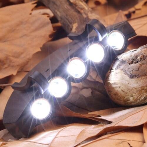 5 LED Cap Hat Brim Clip Lamp Head Light Headlight Headlamp Working in Darkness Places Fishing Camping Hiking and Outdoor Black