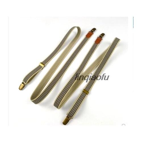 Do not cross womens suspenders, straps. Korean version of retro leather elastic combined with four clip suspenders
