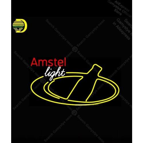 Neon Sign for Amstel Light Bottle Beer Neon Bulb sign handcraft neon light decor zipp lighter ub world series Crown Roya Sign