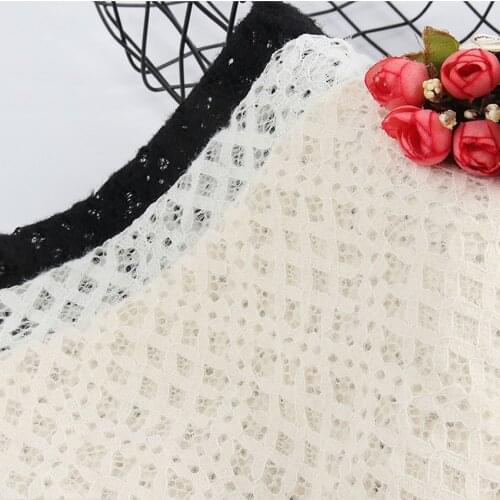2021 Newest Fluffy Lace Cloth Embroidered Lace Cloth Womens winter Cotton Cloth Hollow Lace Fabric