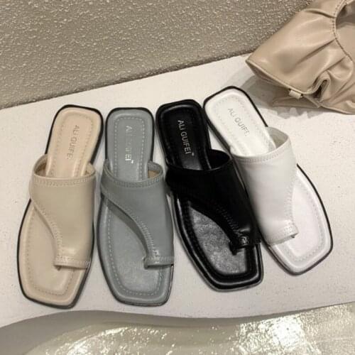 Novelty Flip flops women casual clip toe slippers solid sandalias mujer 2021 summer beach shoes ladies outside comfy flat slides