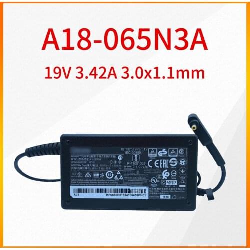 Original New A18-065N3A 19V 3.42A 3.0x1.1mm 65W Power Adapter For Acer Laptop Charger