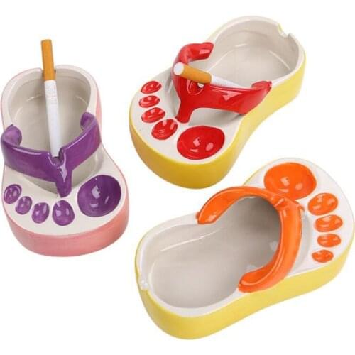 Ash Tray Plate Living Room Hotal Decoration Cigarette Holder Cture Flip Flops Ashtray Creatve Ceramic Crafts