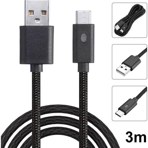 Pohiks 1pc 3 Meters USB Type-C Wireless Controller Cable Portable Game Handle Power Supply Cord For PS5/Switch Pro