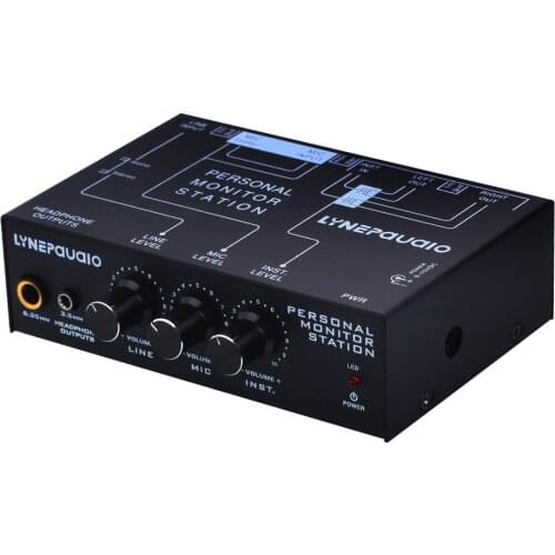 Professional three-channel stereo microphone mixer, balanced signal output, headphone monitor volume adjustment
