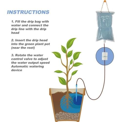 Automatic Watering Device Control Valve Opening Plant Drip Irrigation Device Suitable for Traveling Home Potted Plants Waterer S