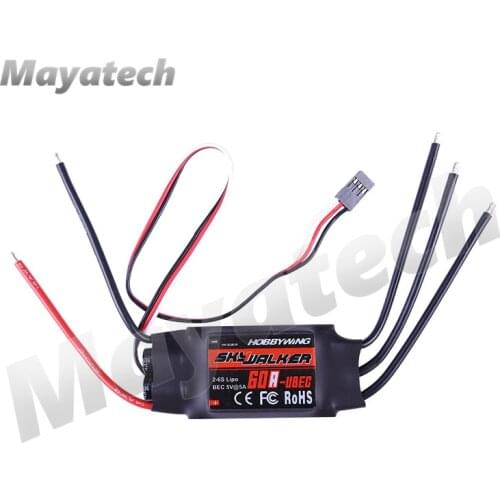 HOBBYWING Skywalker Series ESC Speed Controller, 60A Low Voltage and High Voltage ESC, High Precision for rc model helicopter