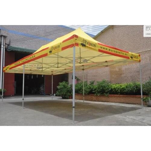 Hexagonal 50x50x2.0mm Quality 10 x 20ft (3 x 6m) Outdoor Aluminum Frame Pop Up Gazebo Canopy Pavilion with Printing on Roof Part