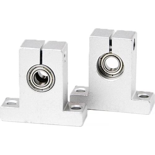 SK16 Aluminum CNC Linear Rail Shaft Guide Support Bracket with Bearing