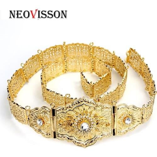 NEOVISSON Gold Color Caftan Belt Metal Kaftan Waist Chain Algeria Africa Wedding Jewelry