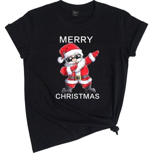 TOPESKO Merry Christmas Dabbing Santas Printed Women 100% Cotton Short Sleeve O Neck T Shirt Men Causal Tops Tee XMAS Gift 3XL