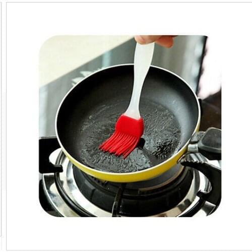 1 x Silicone Pastry Brushes Butter Bread Basting Brush BBQ Baking Brush Kitchen Cooking Utensil (White handle random color)