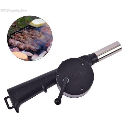 1PC Outdoor Cooking BBQ Fan Air Blower For Barbecue Fire Bellows Hand Crank Tool For Picnic Camping High Quality