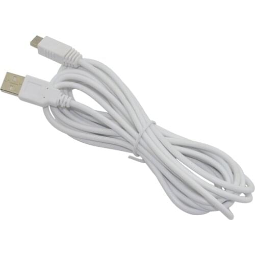 100PCS 3M 100% New High Quality White USB Charger Data Power Charging Cable for Nintendo for Wii for U GamePad Controller