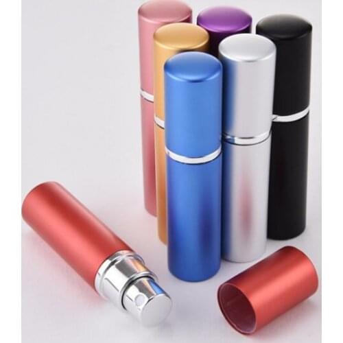 5ml Mini Spray Perfume Bottle Travel Refillable Aluminum Cosmetic Essential Oil Container Atomizer LX7006