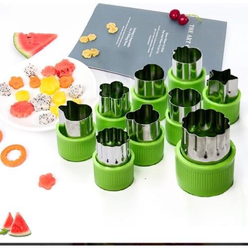 8/9 Pcs Vegetable Fruits cutter Molds Flower Star Heart Cookies Biscuit cutters Decorative Food for kids Baking Cutting Mould