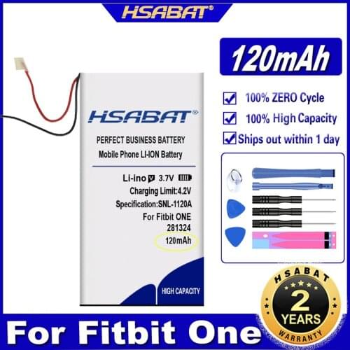 HSABAT WL-FBT06 120mAh Battery for Fitbit One LSSP281324AB Smartband Smart Wristband New Li-Polymer Lithium Polymer Batteries