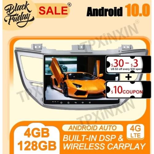 4G+128G PX6 Android 10.0 Carplay For Hyundai Tucson IX35 2015-2018 Multimedia Player Auto Radio Tape Recorder GPS Navi Head Unit