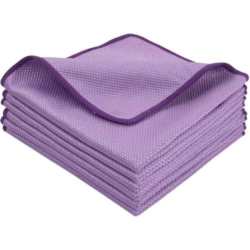 Household Microfiber Glass Polishing Cleaning Towel Stainless Steel Deep Shine Cloth Window Windshield Towel 40cmx40cm 6 Pack