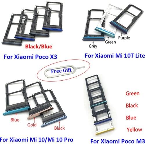 SIM Card slot tray Holder repair part For Xiaomi Mi 10 Mi10 Pro Mi 10T Lite Poco X3