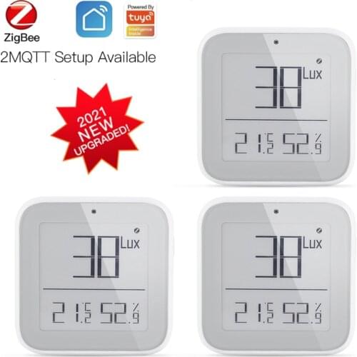 Tuya Zigbee Smart Brightness Thermometer Real-time Light Sensitive Temperature And Humidity Detector Tuya APP Remote Monitoring