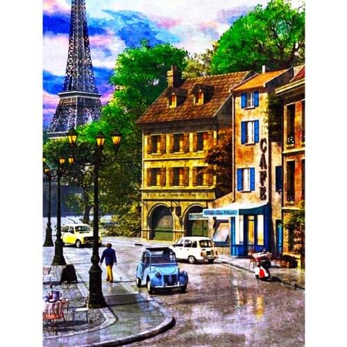 Evershine 5D DIY Diamond Embroidery Street Full Square Round Diamond Painting Landscape Cross Stitch City Home Decor