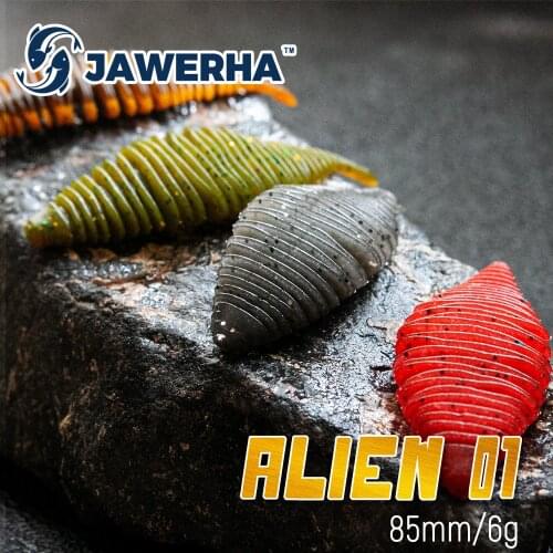 JAWERHA Silicone Baits Worm Soft Lure For Fishing Bait Wobblers Pike Bass Swimbait Artificial Baits Fishing Supplies Jig Fishing