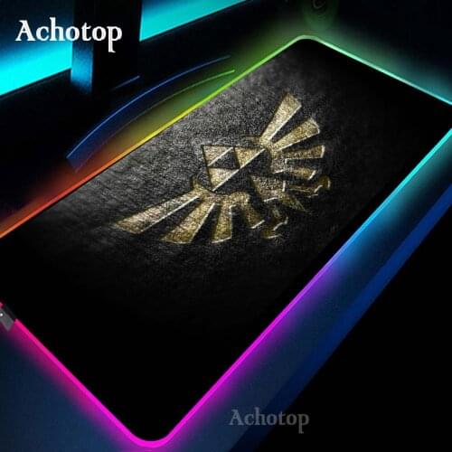 Zelda LED Light Mousepad RGB Keyboard Cover Desk-mat Colorful Surface Mouse Pad Waterproof Multi-size World Computer Gamer PC CS