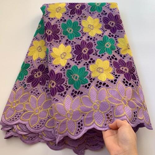 Beautiful Purple Lace Swiss Voile Lace in Switzerland African Lace Fabric Wedding 5Yards Cotton Swiss Lace Fabric For Dress Sew
