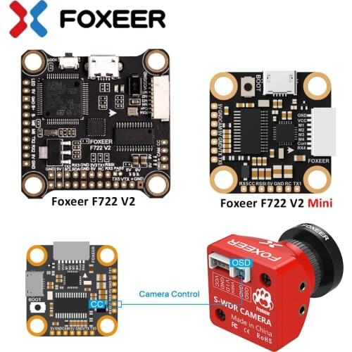 Foxeer F722 V2 Mini MPU6000 2-6S BF OSD 5V/2A Dual BEC STM32F722RET6 CPU Flight Controller RC FPV Freestyle Drone Quadcopter