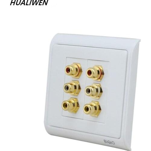 N86-902+611H+611H Dual-port AV audio and video wall plug RCA welding audio and video information panel