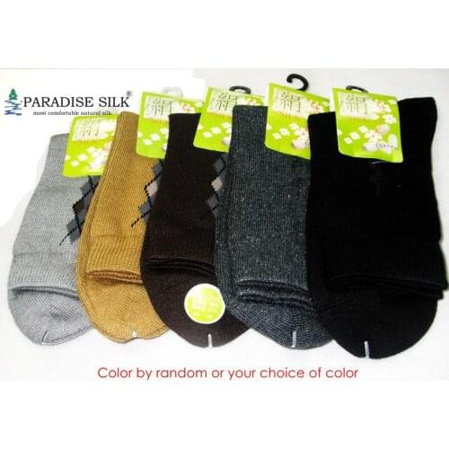 Autumn Winter Men Sock 3 Pair Hoisery Knit Silk/Cashmere Thick Men Socks Size 24-26