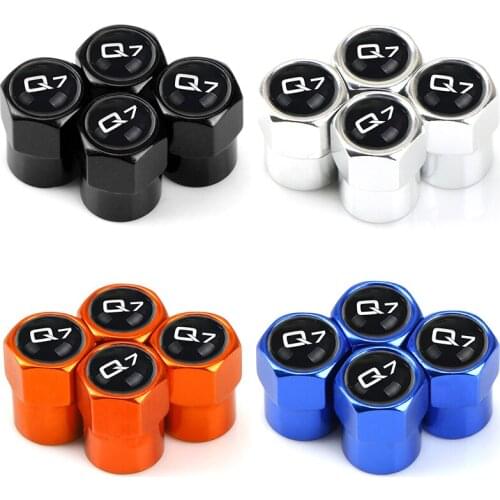 New style Aluminum Alloy Car Wheel Tire Valve Caps Tyre Rim Stem Covers Airdust Waterproof For AUDI Q7 2005-2017