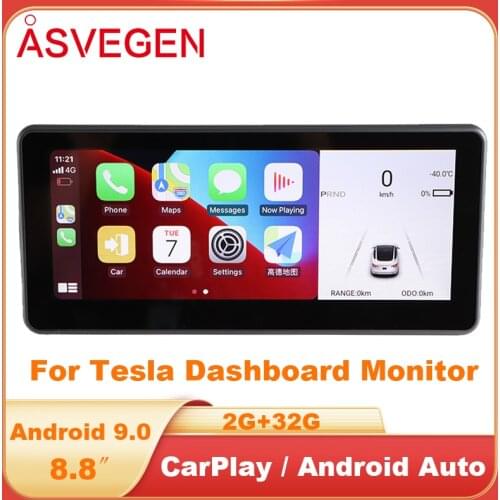 Android 9.0 Car Dashboard For Tesla Instrument Panel With CarPlay 8.8 Inch Android Multimedia Player