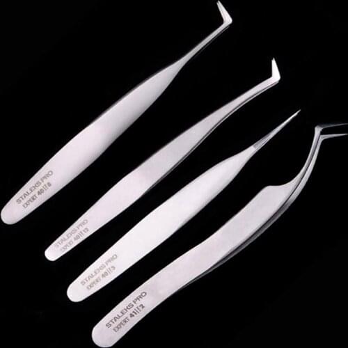 Professional Stainless Steel Eyebrow Tweezer High Precision For Volumn Eyelash Extension Beauty Makeup Tools