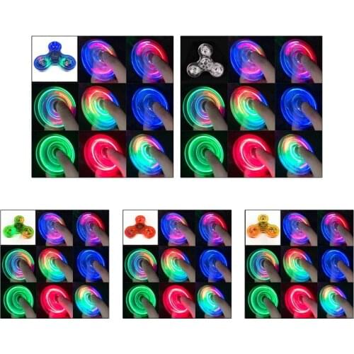 Transparent LED Light Fidget Spinner Hand Top Spinner EDC Spiner Kids Adult Toy