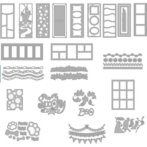 Carving Metal Dies Halloween Bat Ghost Wolf Frame Party Decor For Scrapbooking Paper DIY Crads Handbook Embossing Stencil