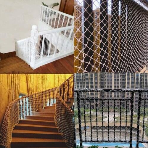3M Wide 5/10cm Grid Child Safty Protection Nets Home Balcony Railing Stairs Baby Fence Against Falling Nylon Netting