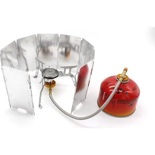 Outdoor Gas Camping Stove Wind Screen Shield Windproof Board Foldable Camp Cooking Cooker Windshield Silver