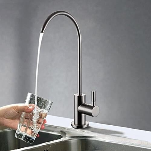 Lead Free Beverage Faucet Drinking Water Filtration System 1/4-Inch Tube stainless steel filter kitchen direct drinking faucet
