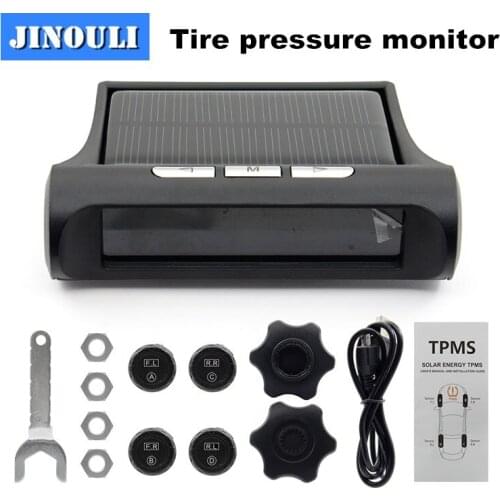 Solar Power TPMS Wireless Tire Pressure Monitoring System Car Tyre Pressure Alarm System with LCD Display Auto Security
