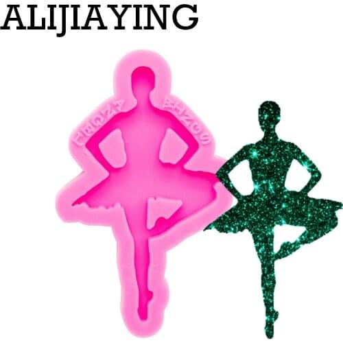 DY0347 Super Glossy Dancing girl Keychain Silicone Mold Not sticky Gymnist Epoxy Craft Molds DIY for Resin Crafting Mould