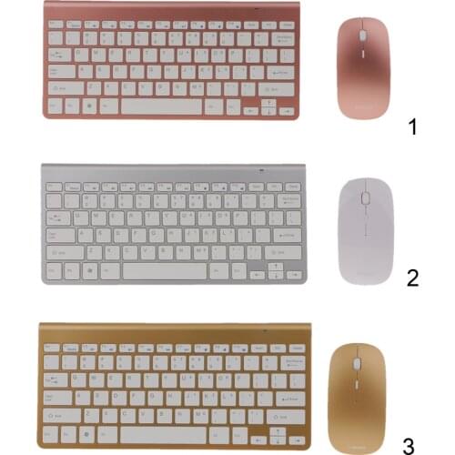 Slim Portable 2.4G Wireless Keyboard Mouse Combo Multimedia Keys for PC