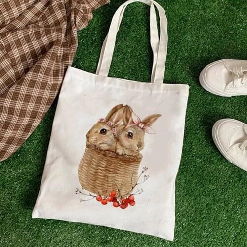 Ladies Handbags Harajuku Aesthetics Canvas Tote Bag Funny Cat Printed Women Eco Reusable Casual Shoulder Shopper Bags
