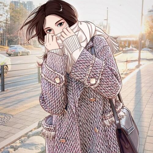 2019 Fashion autumn winter crude woolen coat women Plus size XL-5XL double-breasted wool blends jackets female loose coats G623